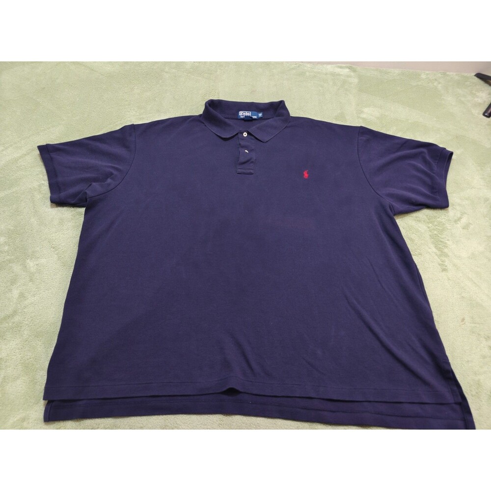 Polo Ralph Lauren Shirt Mens 3XB Big Navy Blue Pique Short Sleeve Polo Pony Logo